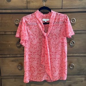 Loft tie neck blouse